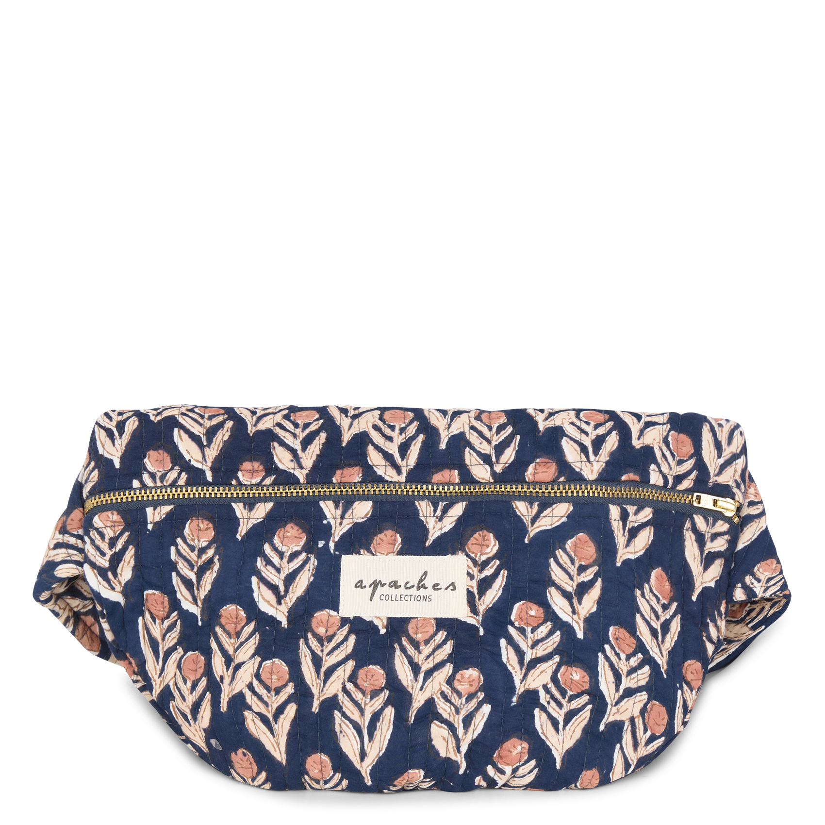 KELI - Sac banane en coton imprimé | Bleu