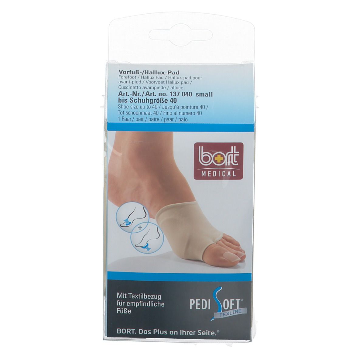 BORT PediSoft® TexLine Vorfuß-/Hallux-Pad Gr. L