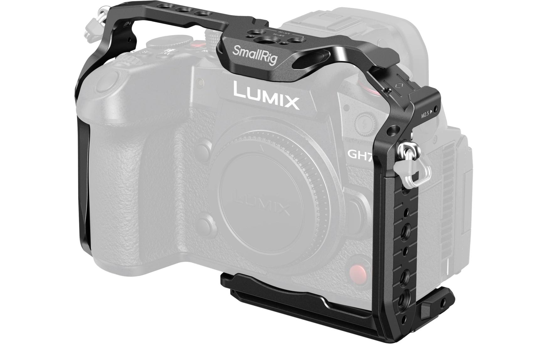 Cage mit HawkLock für Panasonic LUMIX GH7 / GH6Schnellwechselkäfig schützt die Kamera und bietet Anschlussmöglichkeiten