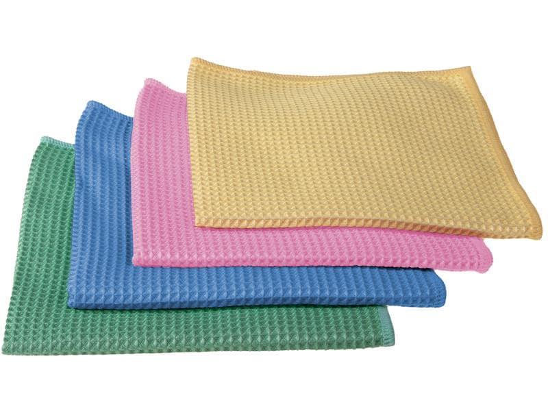 Edi Baur Mikrofaser-Reinigungstuch 5 Stück, Rosa Waffeltuch Set