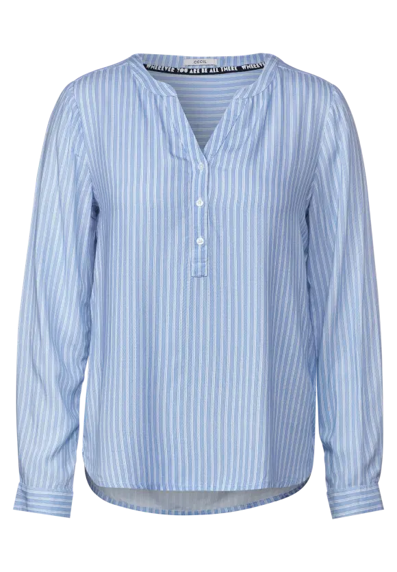 Viskose Streifenbluse - blouse blue