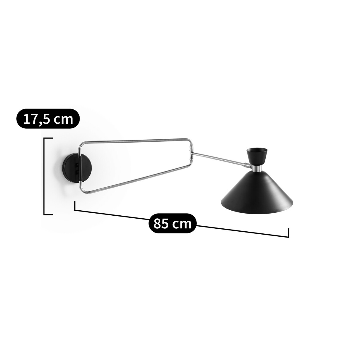 AM.PM<br>Luminária de parede articulada em latão envelhecido, Zoticus