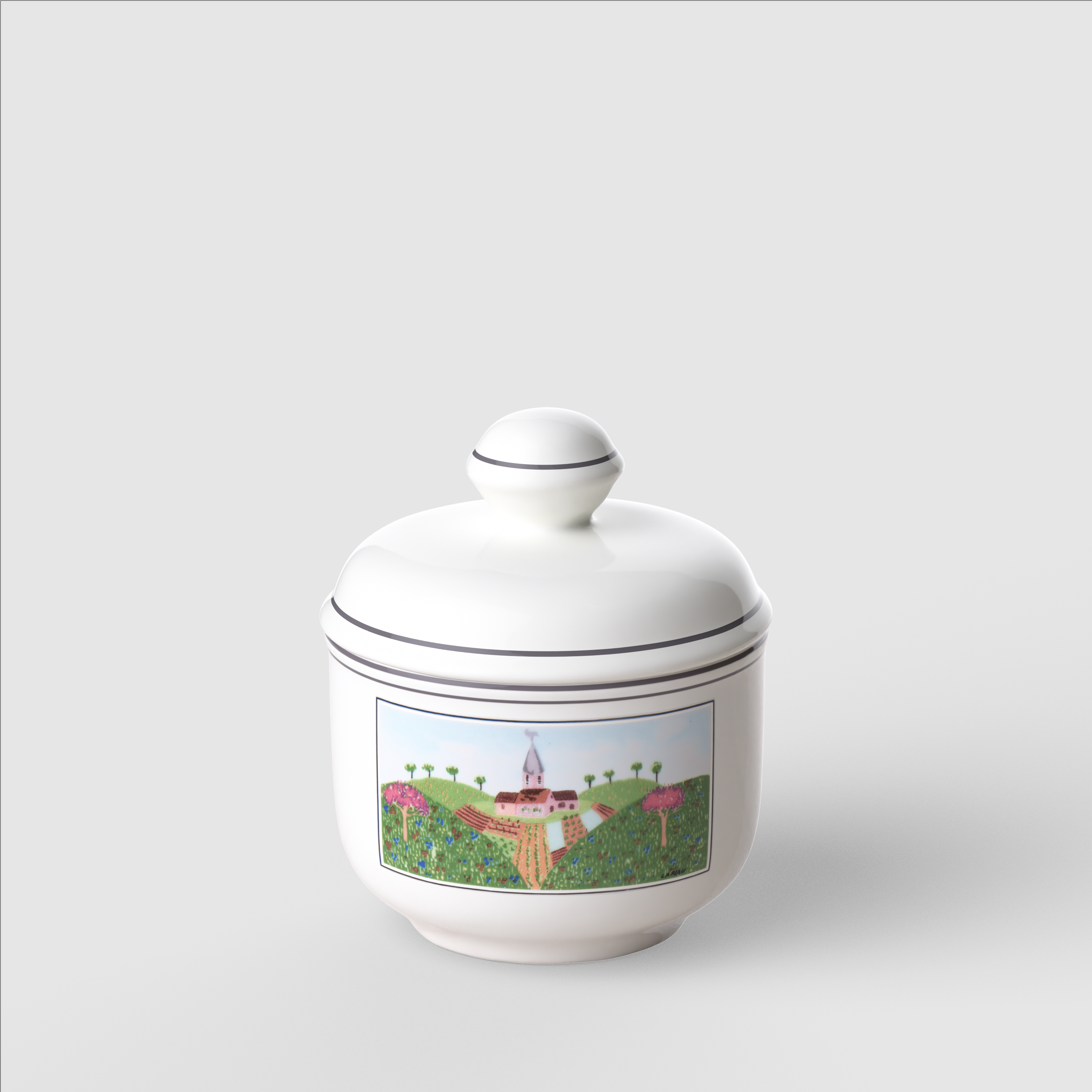 Design Naif Sugar bowl Multi-colored, 6.5 oz, Premium Porcelain