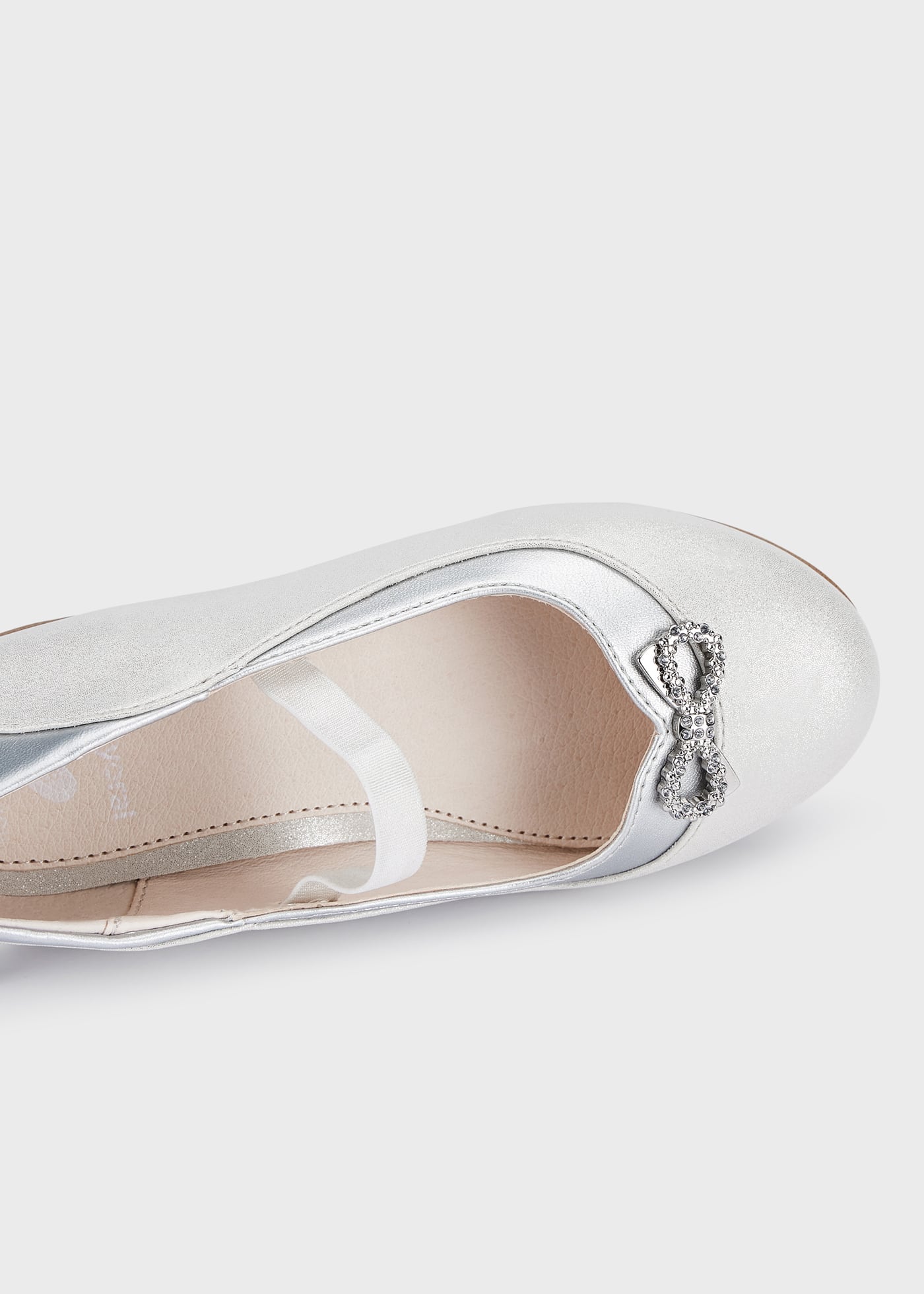 Sapatilhas de bailarina com laço de strass para meninas