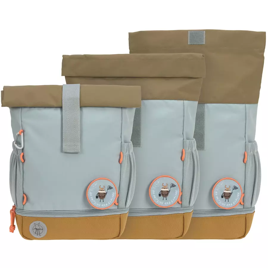LÄSSIG Mini Rolltop Backpack, Nature light blue