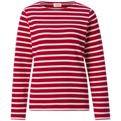 Damen-Strickpullover, Rot-Natur