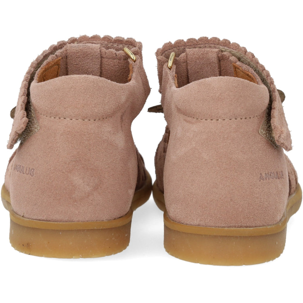 Køb Angulus Rosebud/Rose Gold Sandal Med Sommerfugl Og Dobbelt Velcro