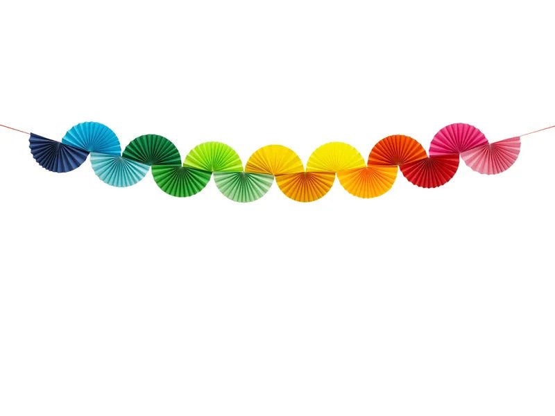 Regenboog Slinger Papieren Waaiers 2,5m