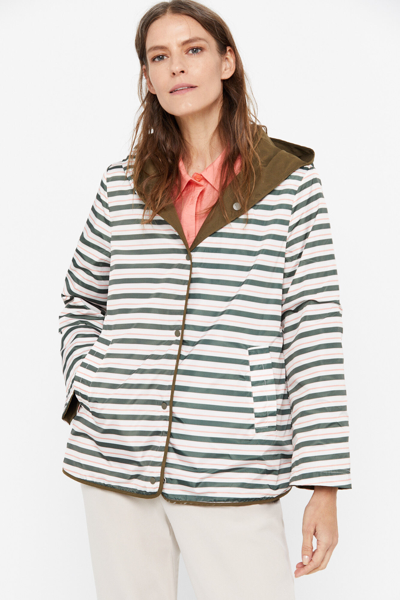 Parka reversível hidrorrepelente - Cáqui