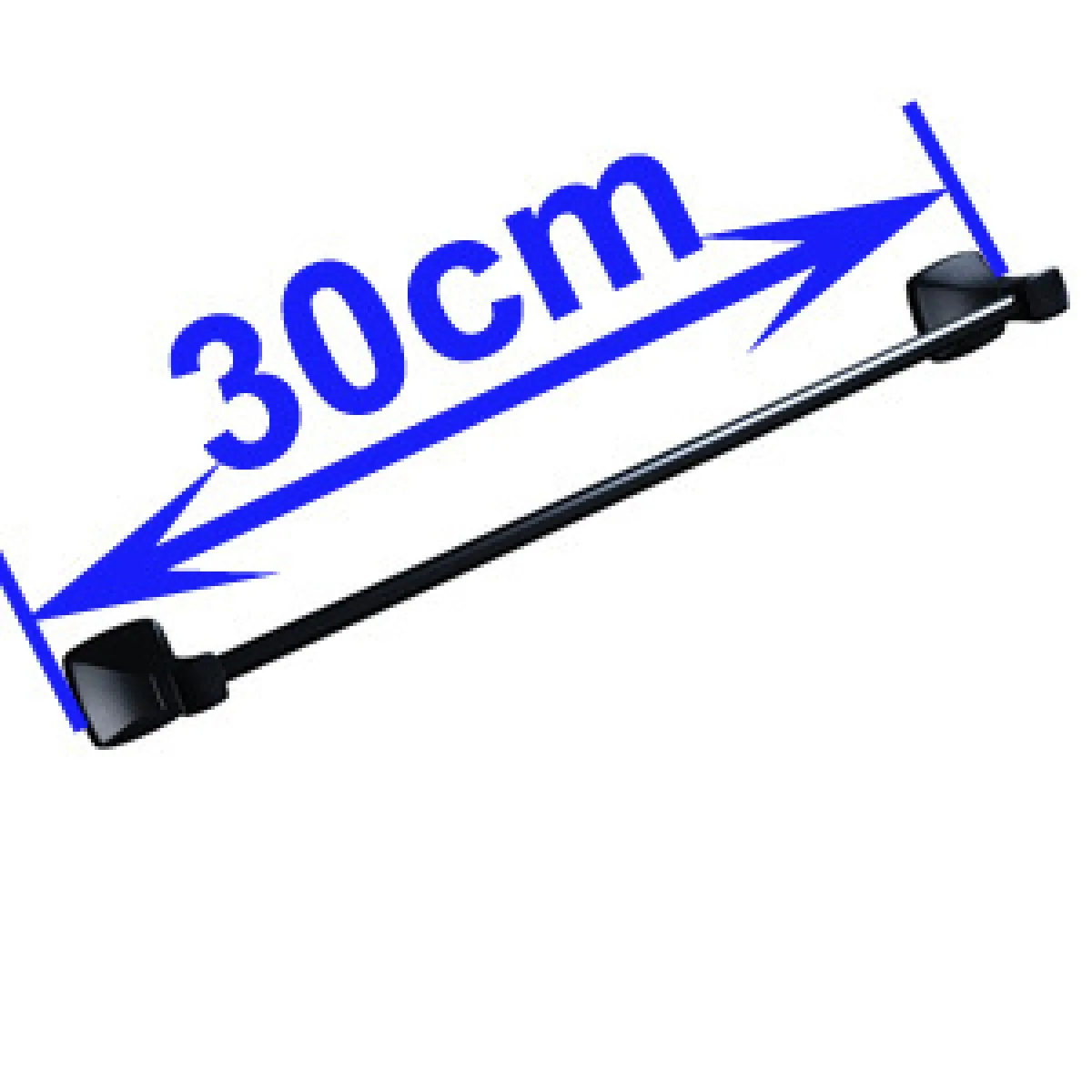 Porte-serviettes en aluminium noir Universal - 30 cm