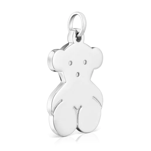 Pingente de Urso Prateado Grande Bonecas Doces