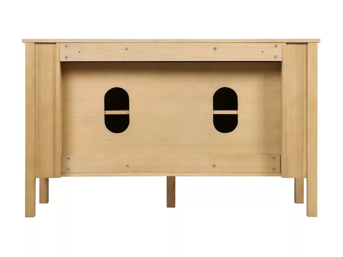 Meuble double vasque chêne portes lisses 130 cm