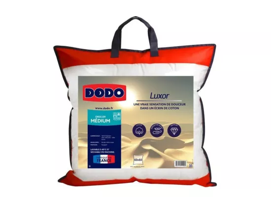 DODO Oreiller LUXOR 60x60 cm - 100% Coton - Effet Duvet