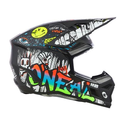 Casque cross O'Neal 3SRS YOUTH - RANCID V24 - Noir / Blanc