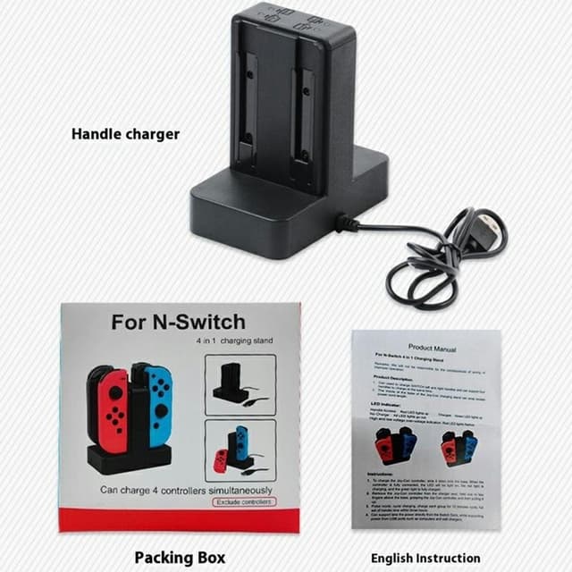 Kompatibel med Nintendo Switch Pro Charging Dock 4 Controllers Fast Charging