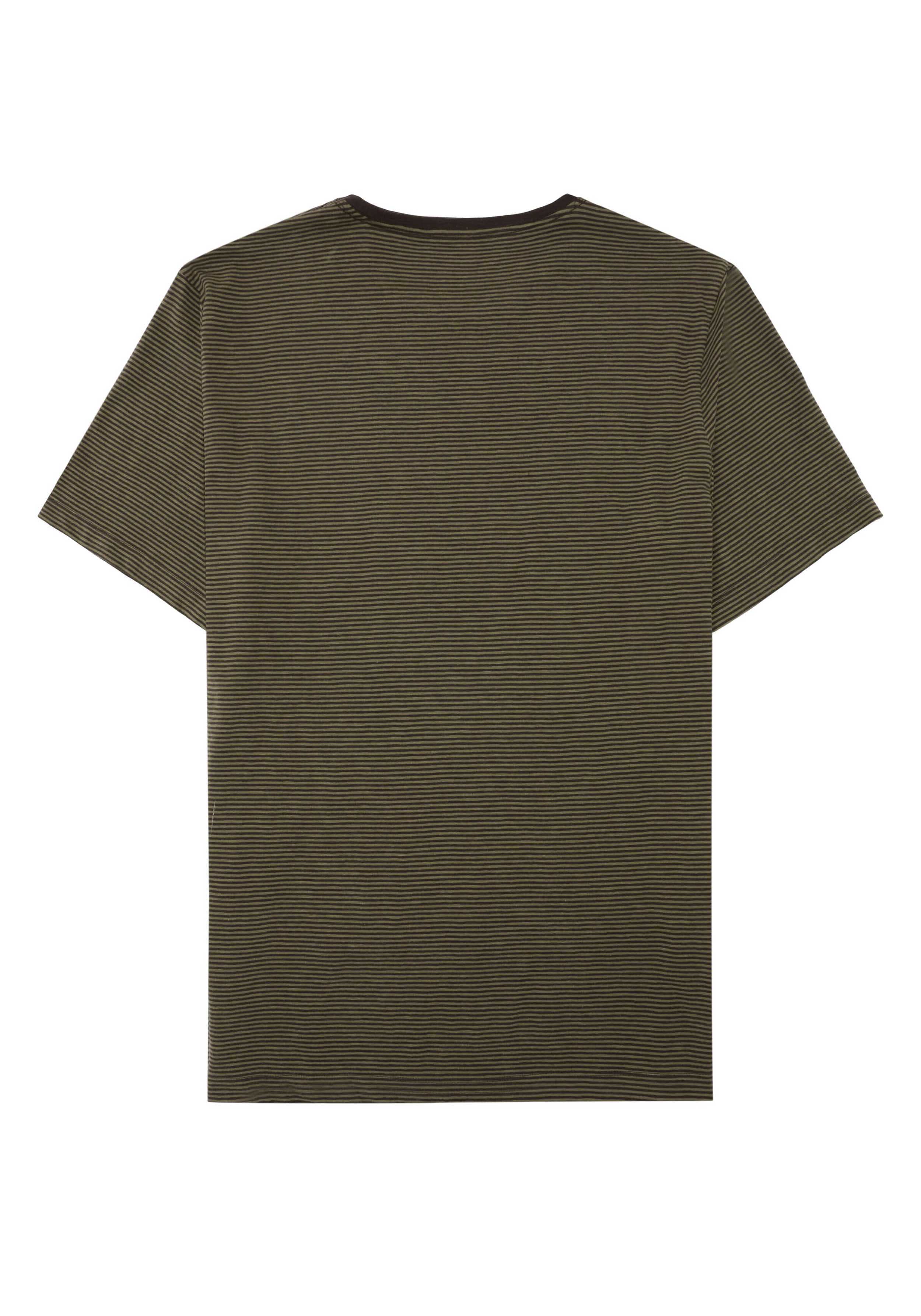 Knowledge Cotton Apparel T-Shirt Striped Basic Tee Green Stripe