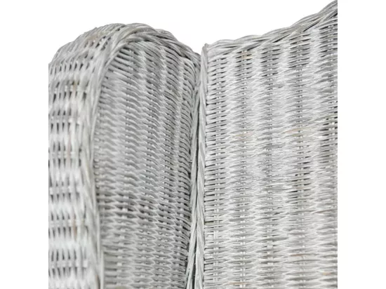Canapé avec coussin Gris Rotin naturel et lin