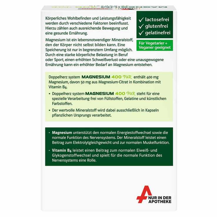 Doppelherz Magnesium 400 Pur system Kapseln, 30 St