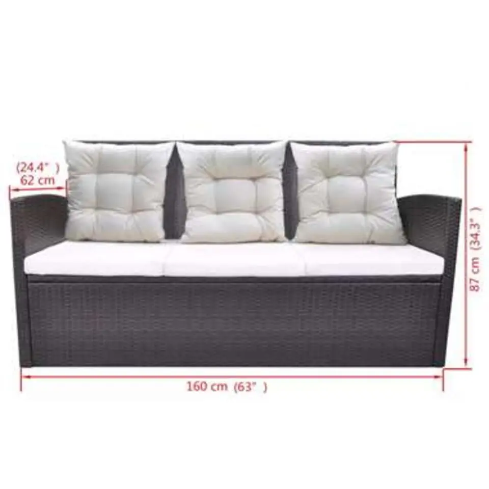 vidaXL - Tuintafel En Stoel - Bruin - Poly rattan