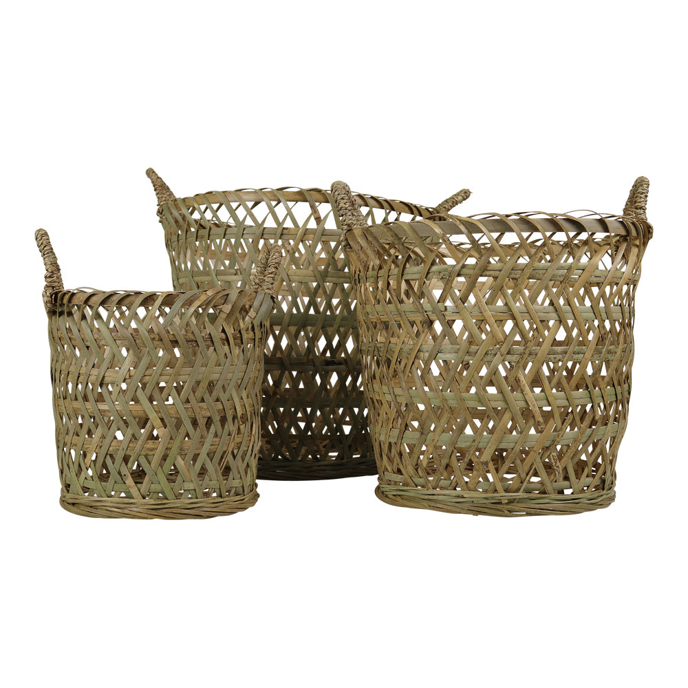 Mand (set Van 3) Bamboe - Hout - Naturel - Hout