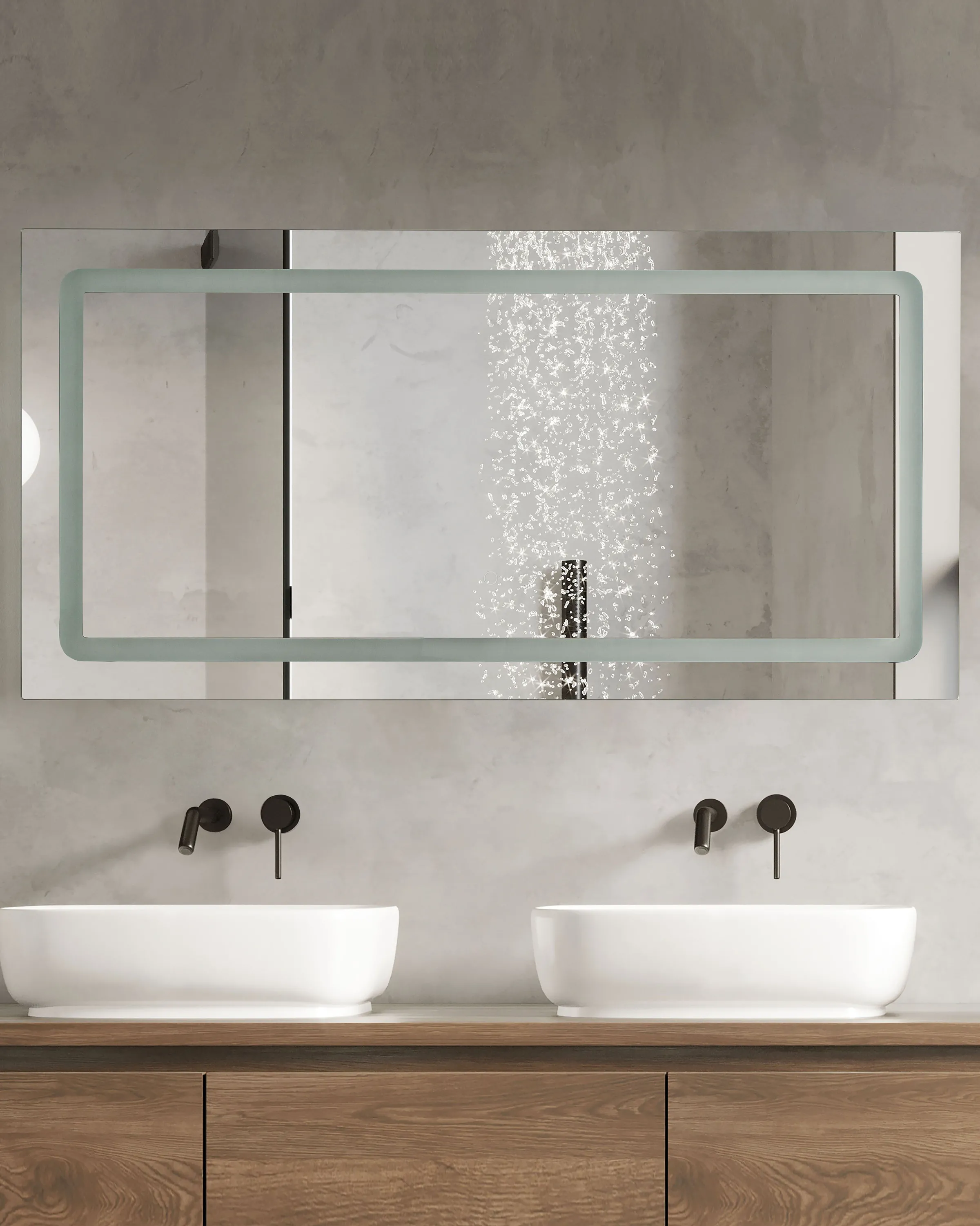 LED badkamerspiegel BENOUVILLE 120 cm 60 cm Zilver