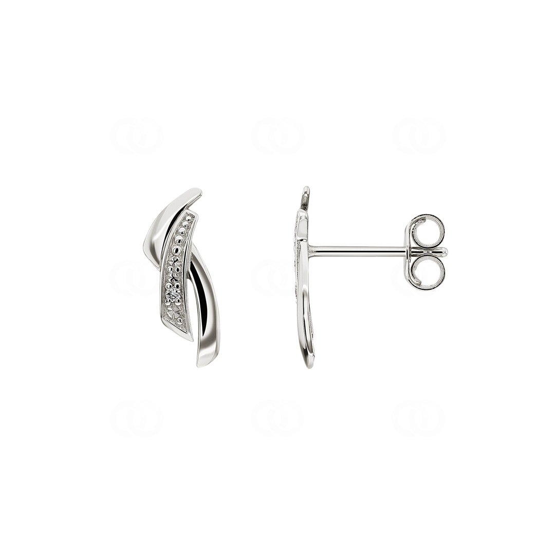 Ohrstecker 750/18 K Weissgold mit Diamanten 0.01ct. H/p1