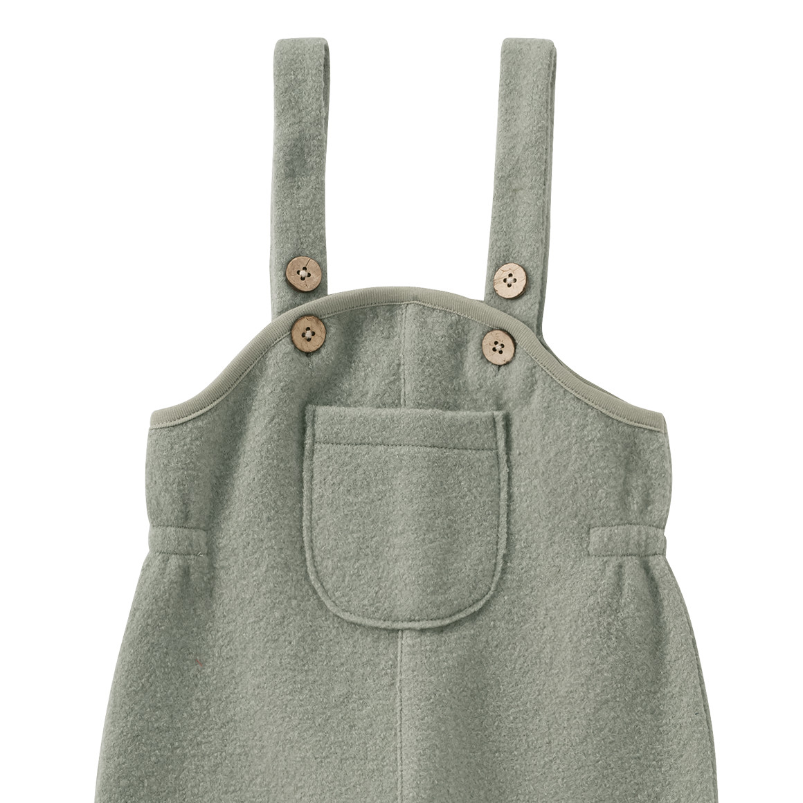 Topomini Pure Collection Baby Wollwalk-Latzhose mit Umschlagbündchen salbei