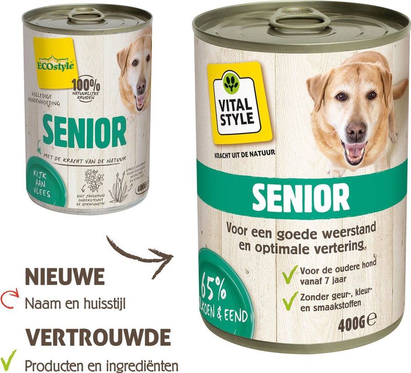 Vitalstyle - Hondenvoer Blik - Senior - 400 gr
