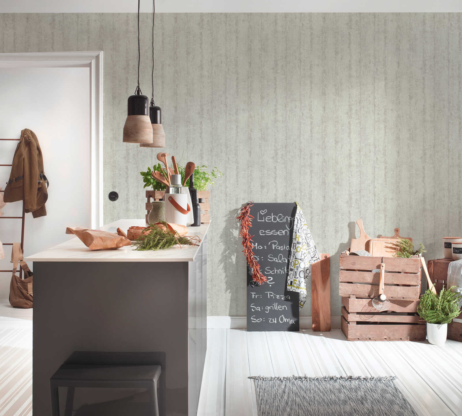 Vliestapete EINZELBLATT - beige - 10 Meter