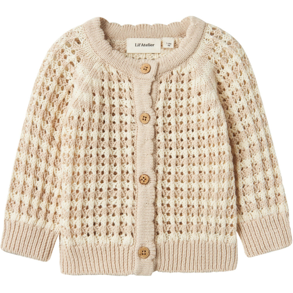 Køb Lil'Atelier Turtledove Gray Morn Boa Strik Cardigan