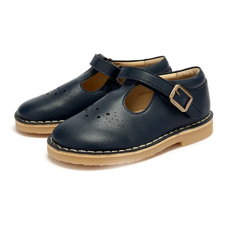 Young Soles Salomés T-Bar Scratchs Penny Vegan | Bleu marine