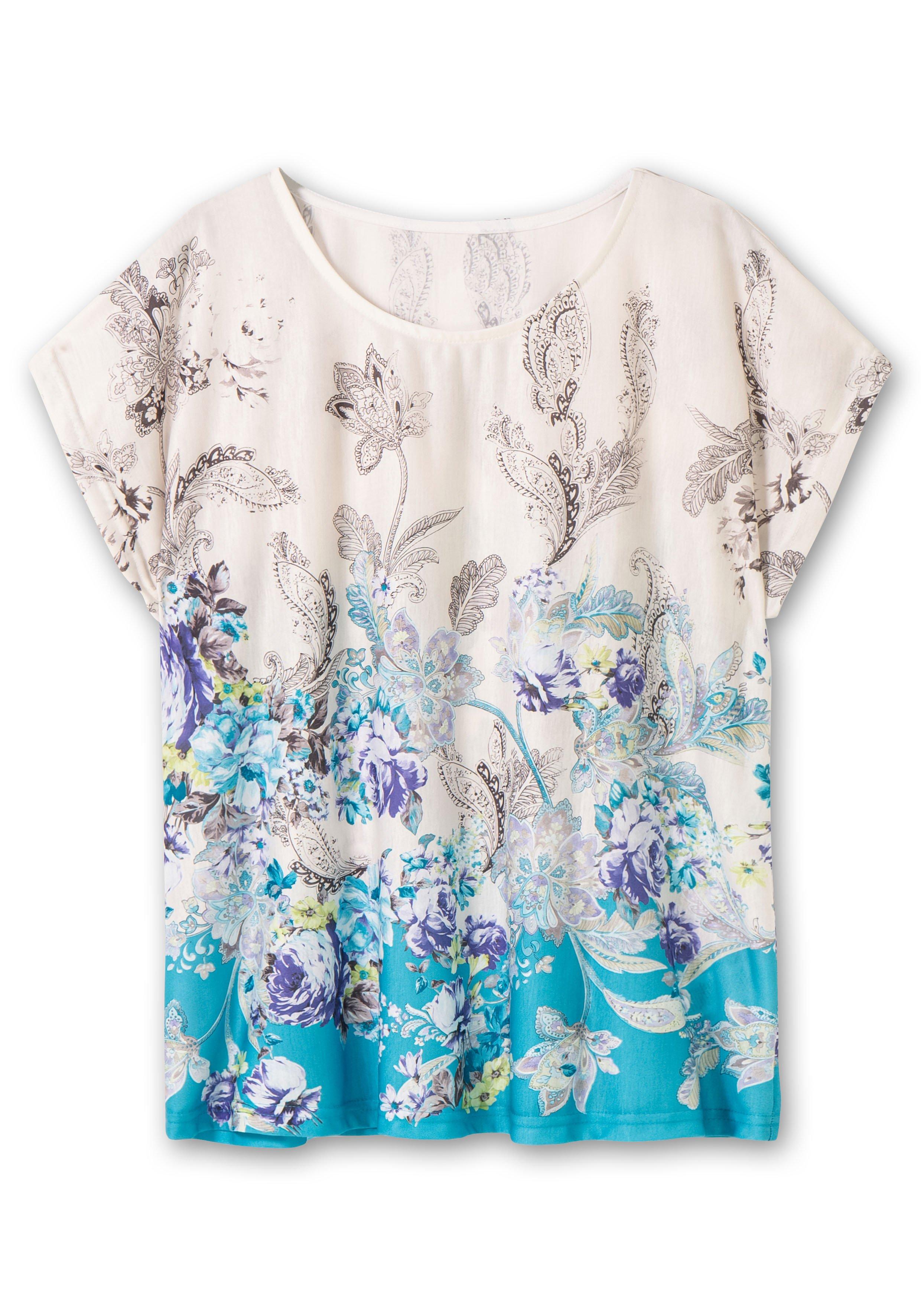 Shirt mit Blumenprint, in bügelfreier Qualität