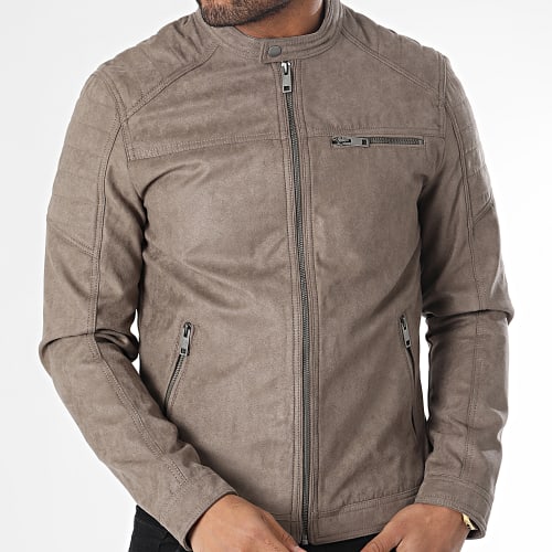 Veste Zippée Rocky Suede Beige Taupe