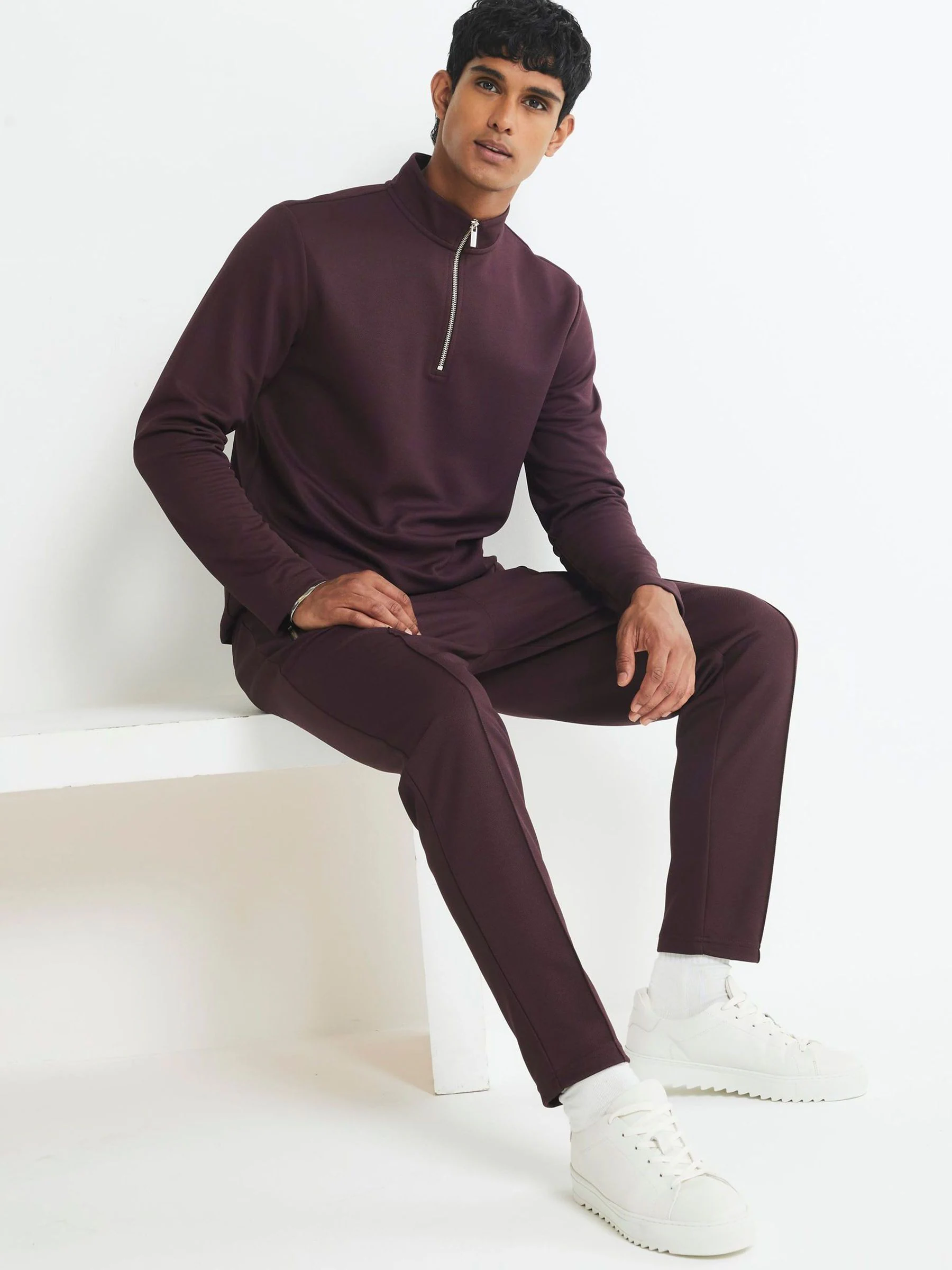 Rood - River Island Slim Fit Pique Jogger