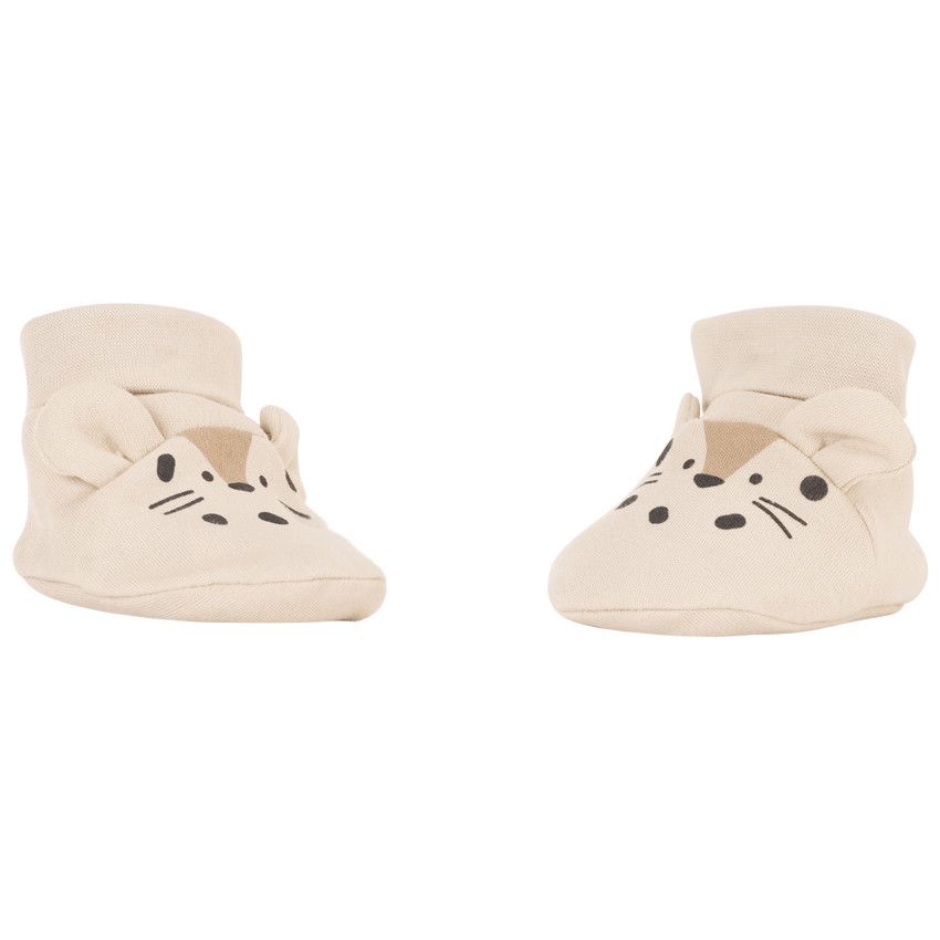 Chaussons ludiques savannah en interlock pour bébé - Gris chiné