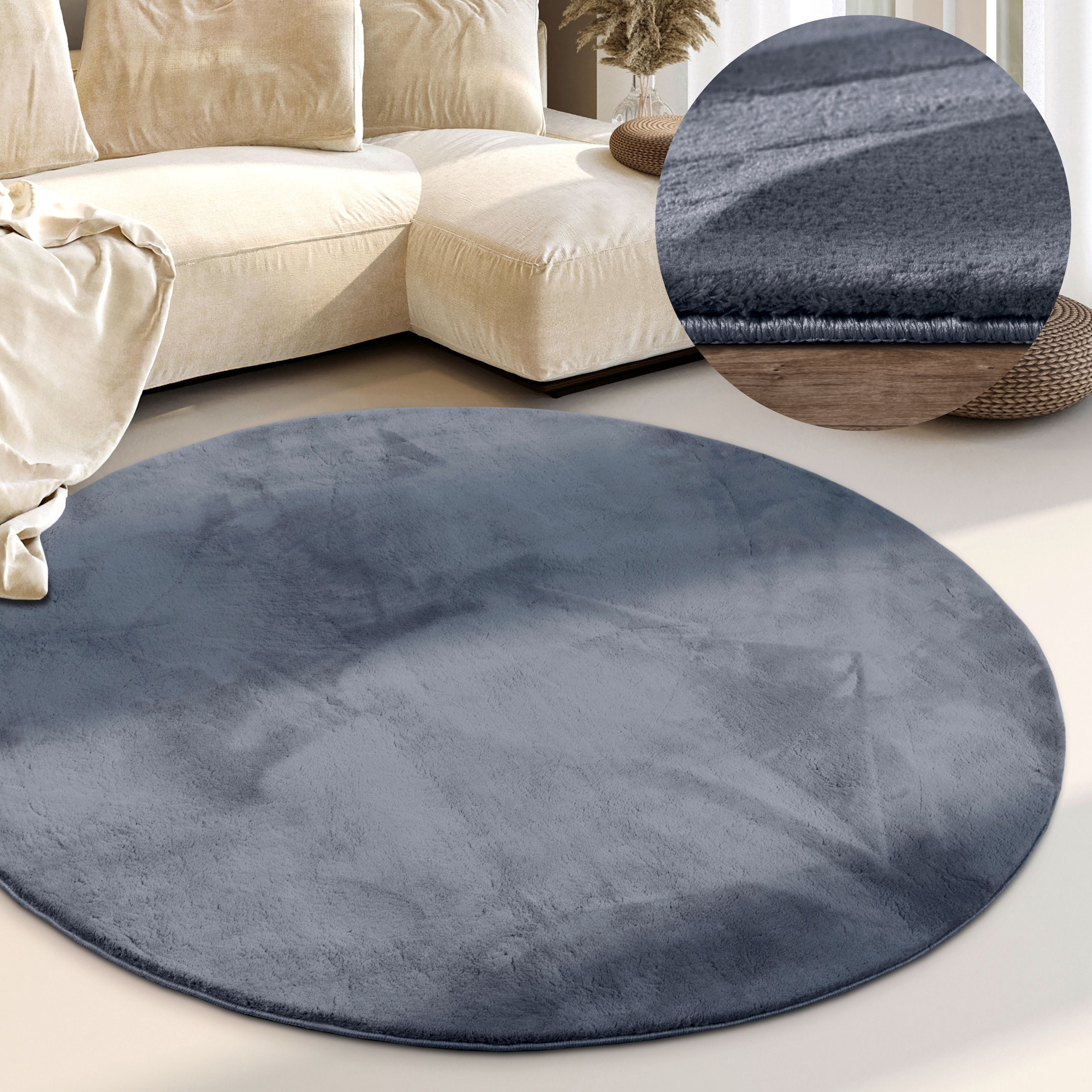 Villeroy & Boch Teppich »Leon« rund 15 mm Höhe Langflor, Shaggy, einfarbig, flauschig, weich, glänzend, modern, uni