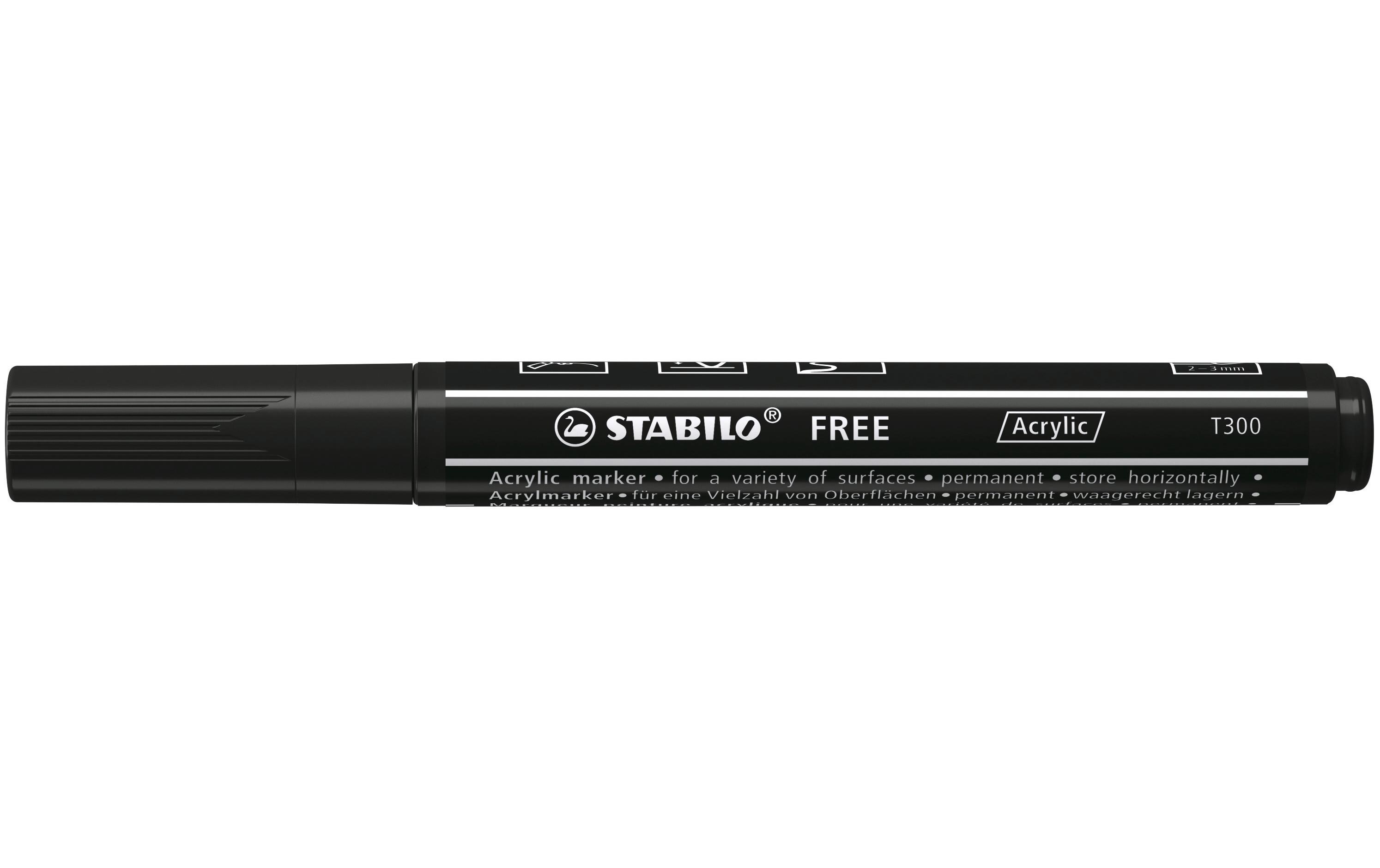 Acrylmarker Free Acrylic T300 SchwarzMarker mit pigmentierter, wasserbasierter Tinte
