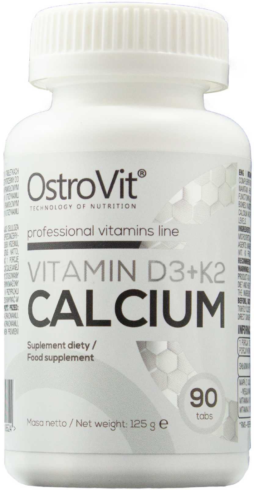 OstroVit Vitamina D3 + K2 Cálcio 90 comprimidos