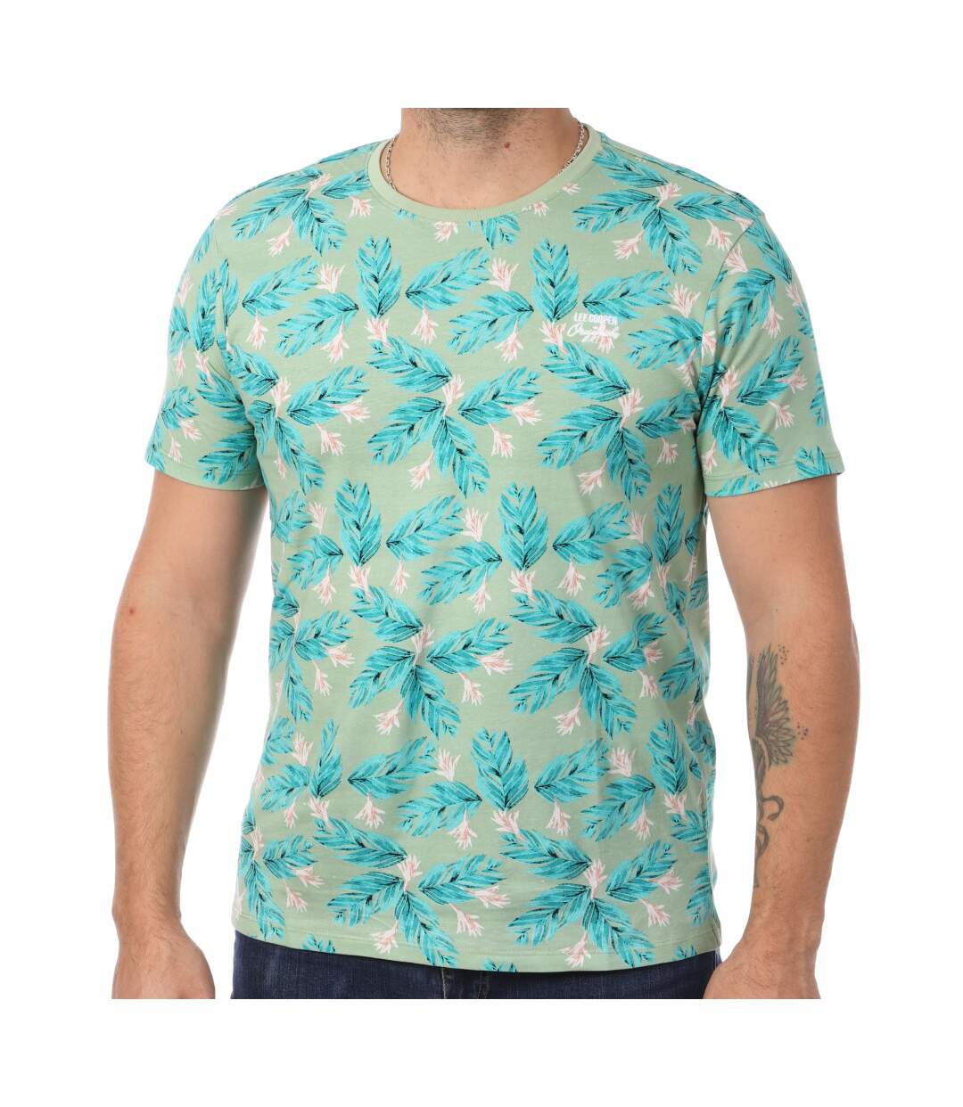 T-shirt Vert Homme Lee Cooper Opog