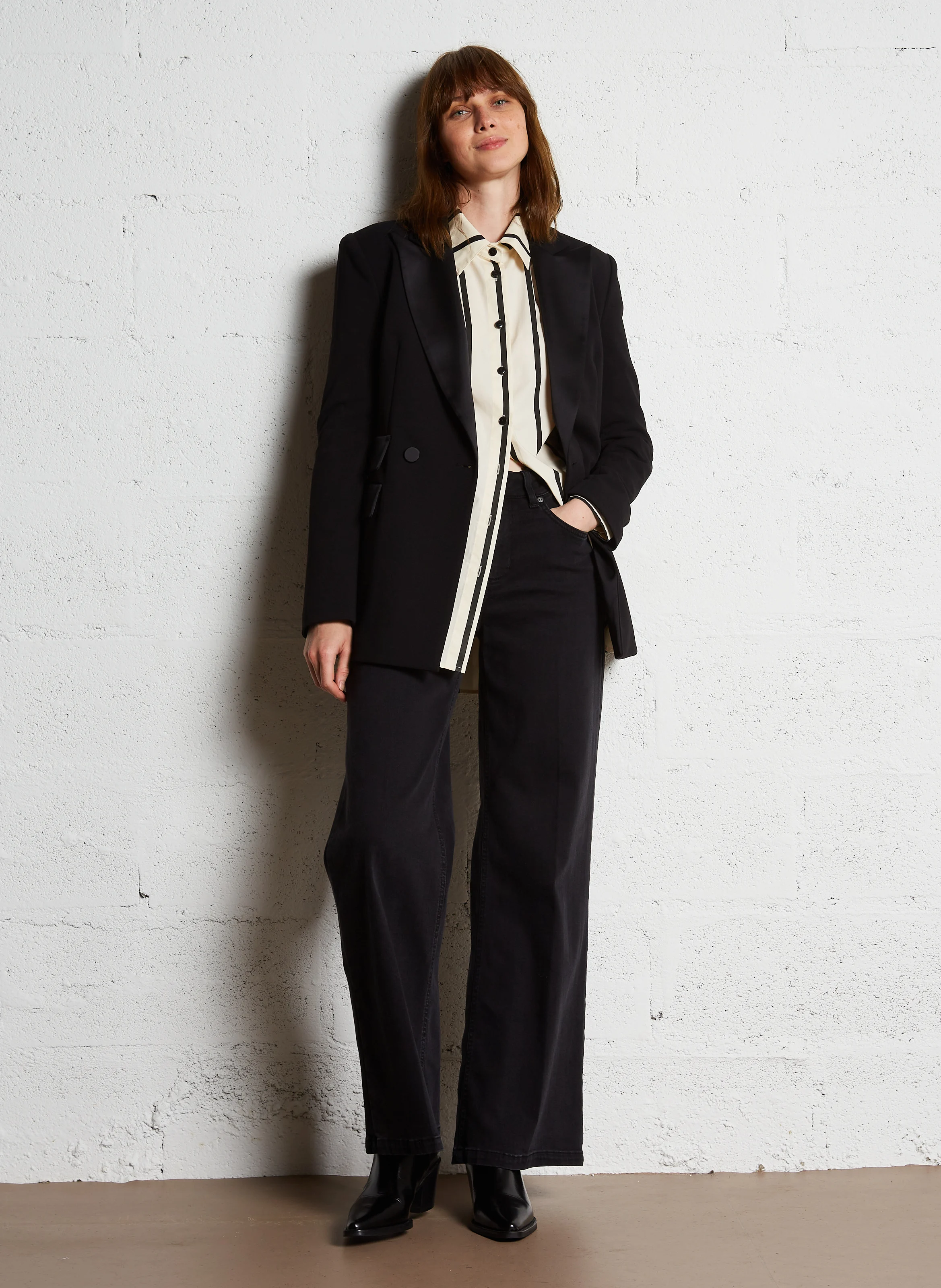 COOPER - Chemise à rayures en coton | Noir