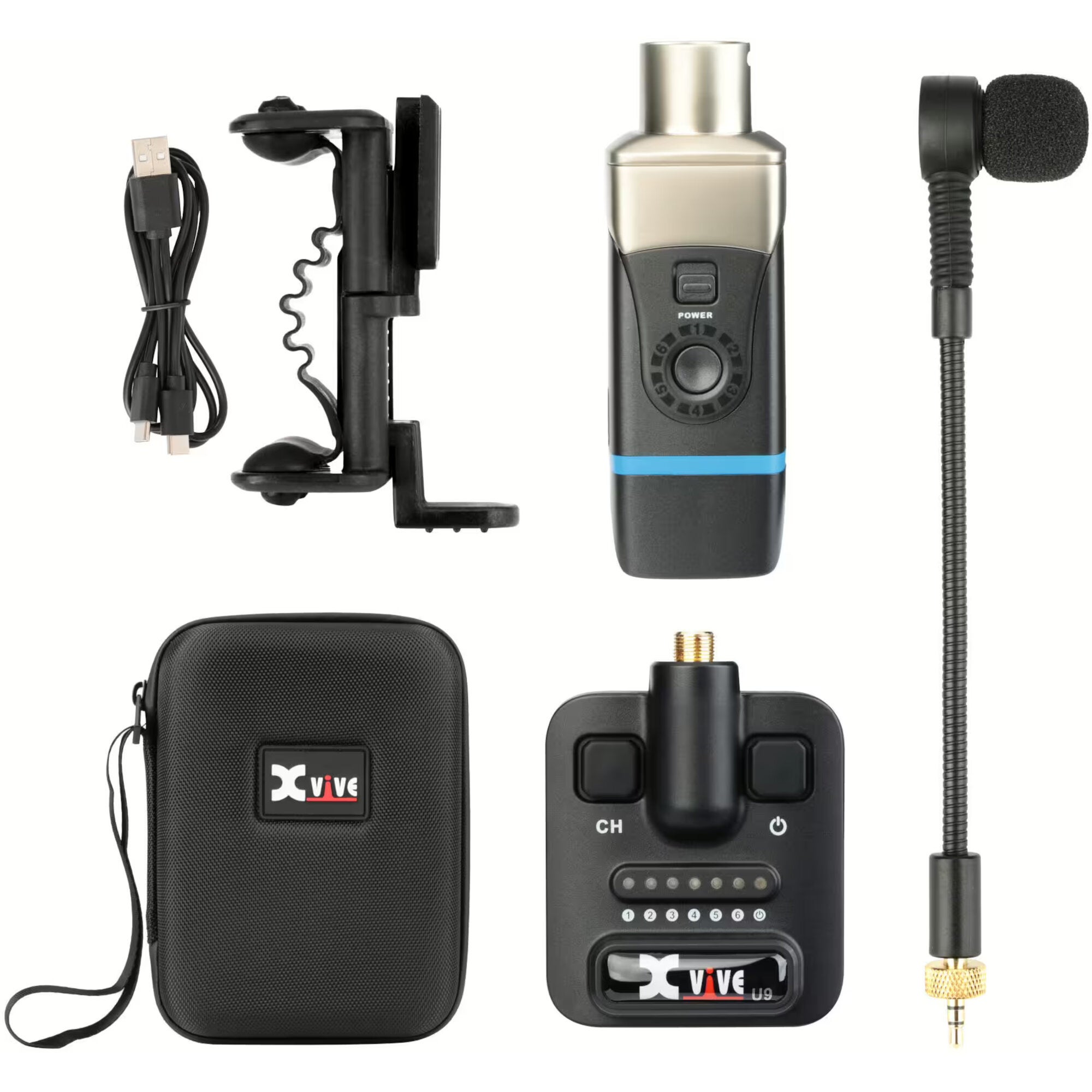 Xvive U9 draadloze instrumentmicrofoon voor viool