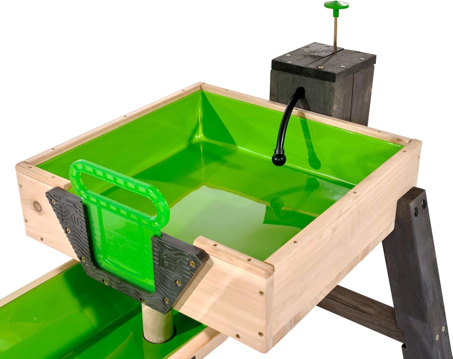 EXIT AquaFlow Wasserbahn Super-Set - Wasser-Spielbahn mit Schleusen - Inklusive Wasserpumpe - Für Kinder - Nachhaltig 100% FSC Zedernholz - 292x93x88cm