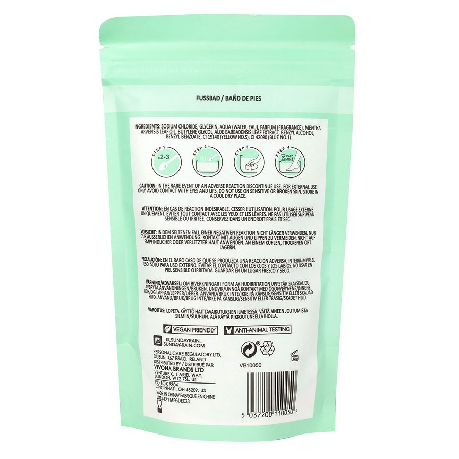 Sunday Rain Foot Soak Aloe & Sweet Mint 400g