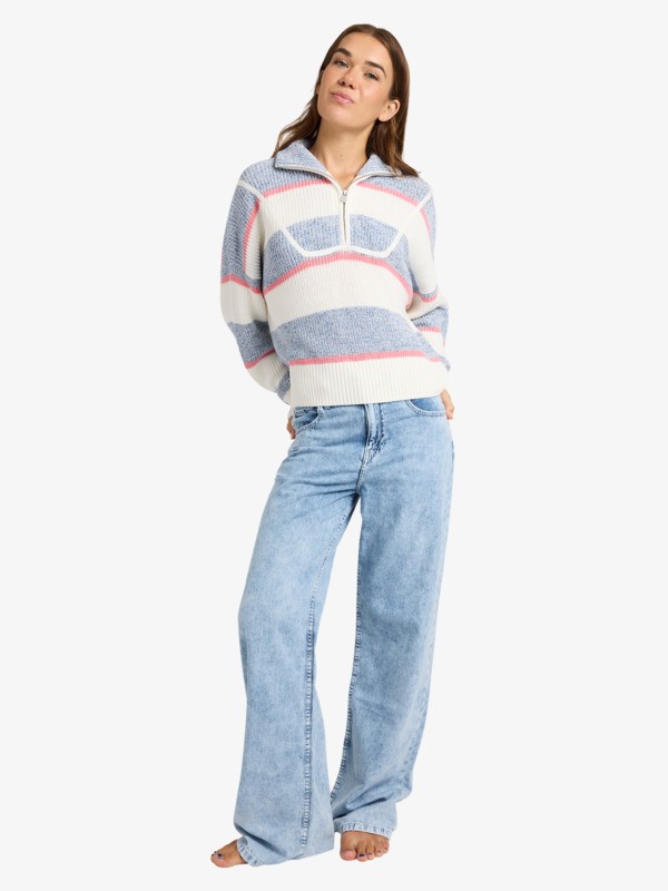 Carver Pull demi-zip Blanc Femme