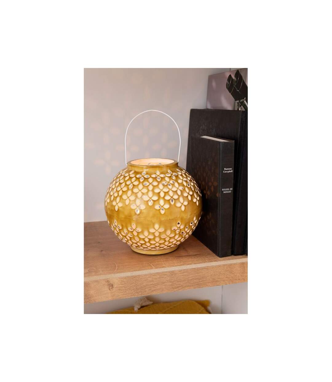 Paris Prix - Lanterne Ronde Métal sévilla 30cm Ocre
