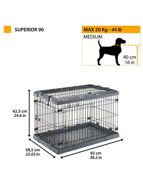 Ferplast Superior Hondenbench Grijs - Bench