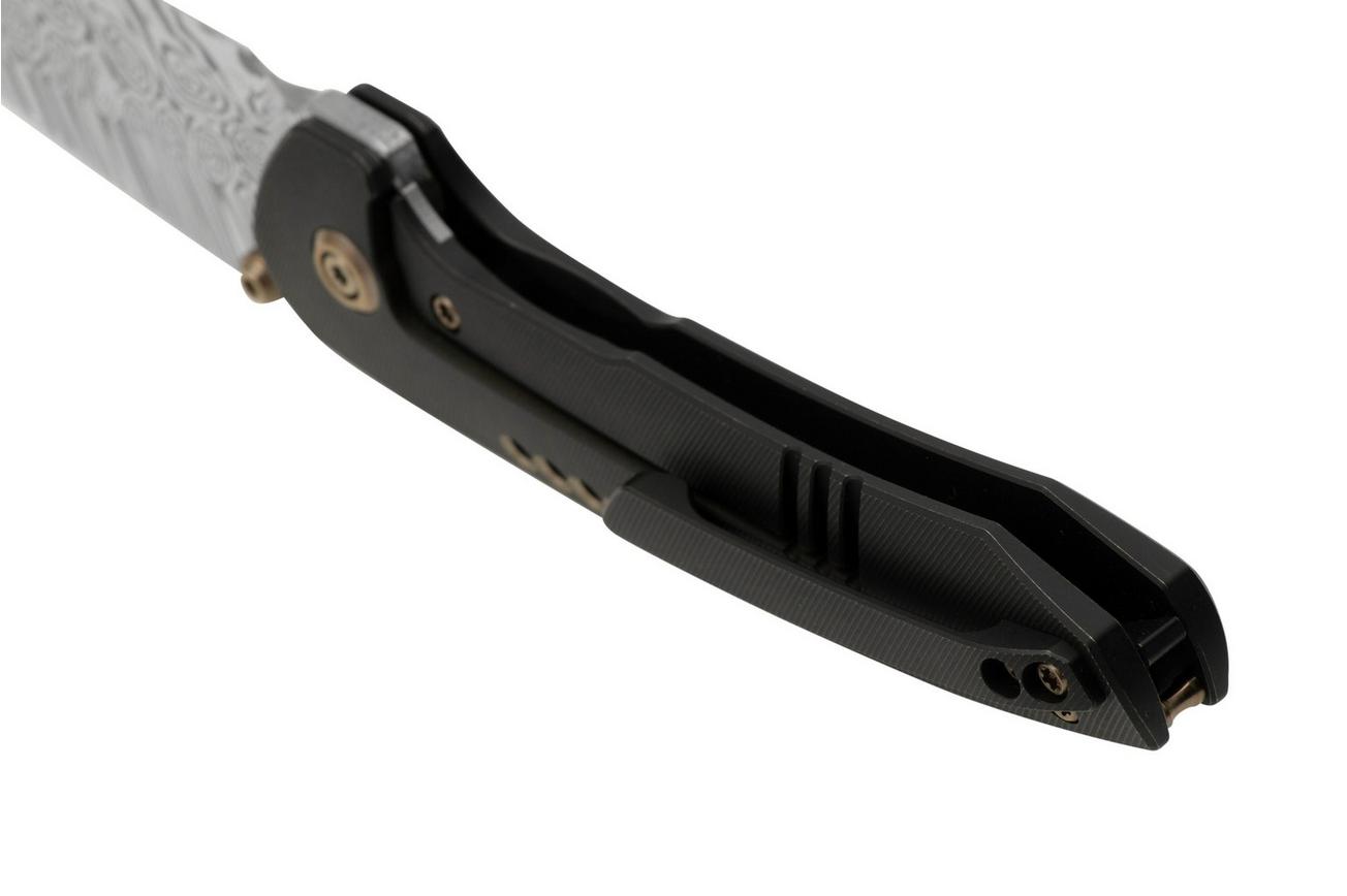 WE Knife Trogon WE22002B-DS1 Black Titanium, Heimskringla Damasteel zakmes