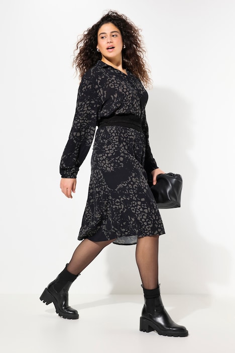 Hemdblusenkleid, Knopfleiste, Hemdkragen, Langarm