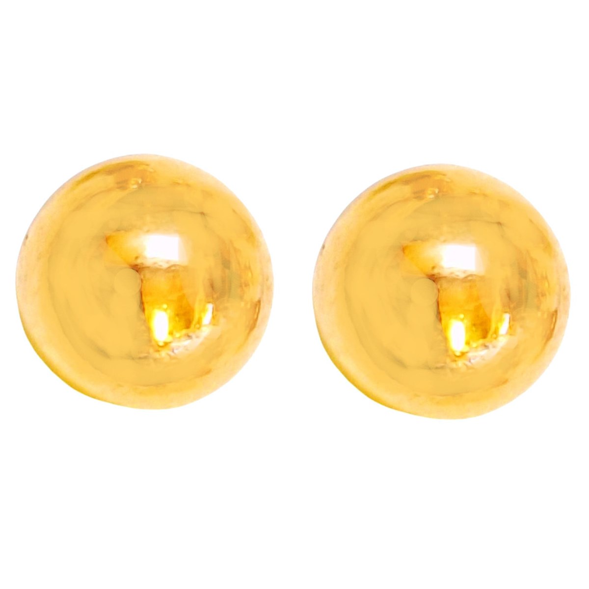 Boucles d'oreilles classique perle boule en plaqué or 6 mm