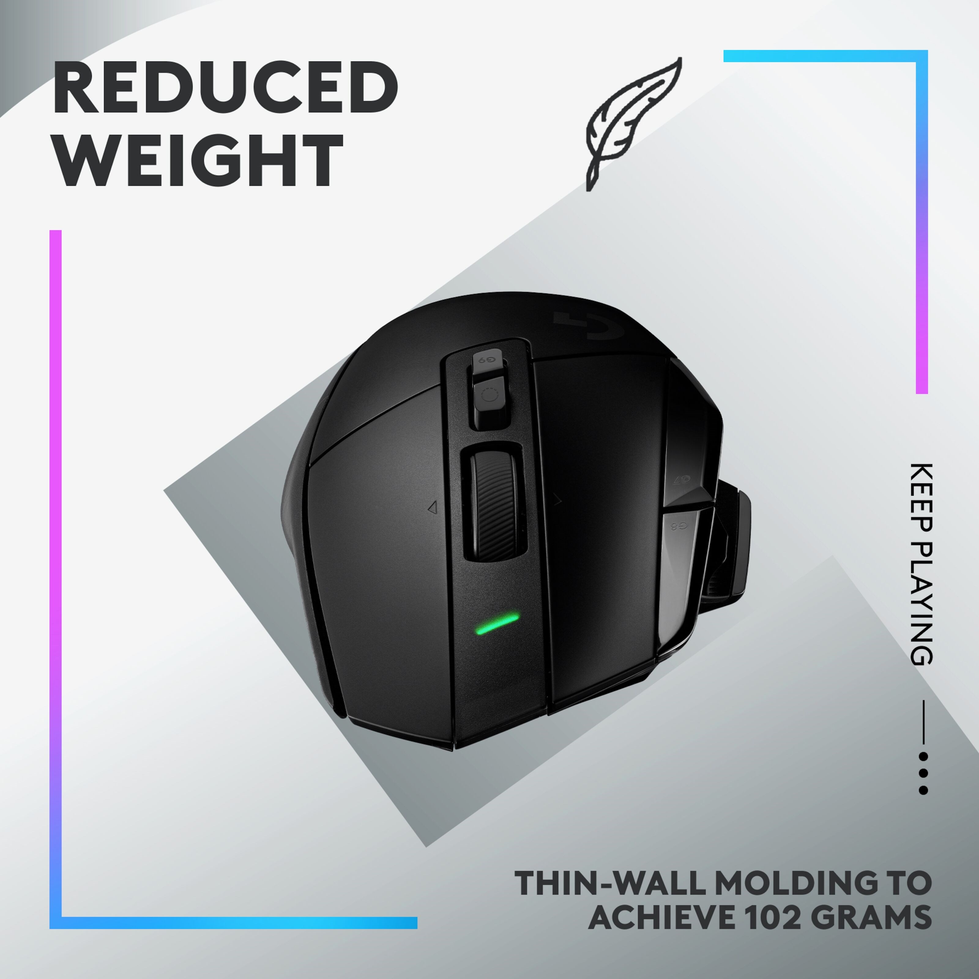 Logitech G 502 X Lightspeed Trådløs gamingmus Svart